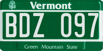 VT license plate BDZ097