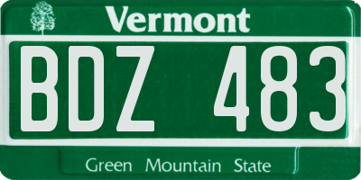 VT license plate BDZ483