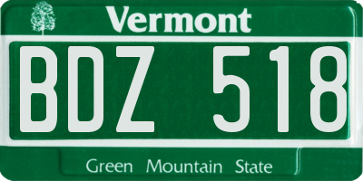 VT license plate BDZ518