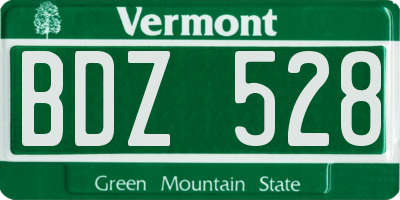 VT license plate BDZ528