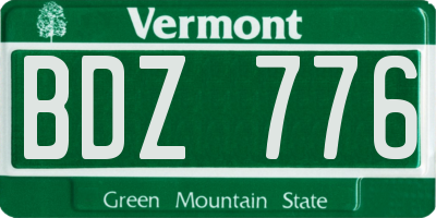 VT license plate BDZ776
