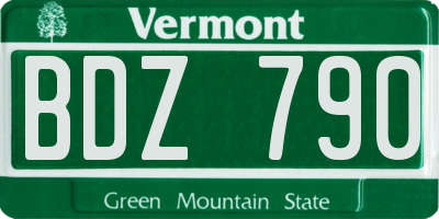 VT license plate BDZ790