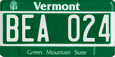 VT license plate BEA024
