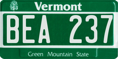 VT license plate BEA237