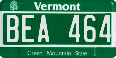 VT license plate BEA464
