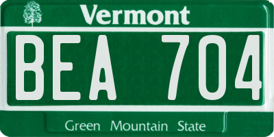 VT license plate BEA704