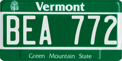 VT license plate BEA772