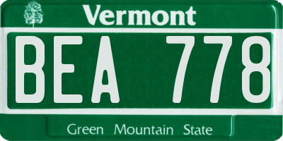 VT license plate BEA778