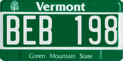 VT license plate BEB198
