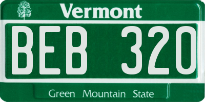 VT license plate BEB320