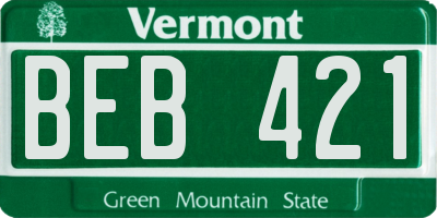 VT license plate BEB421