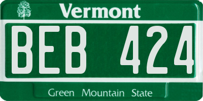 VT license plate BEB424