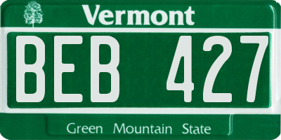 VT license plate BEB427