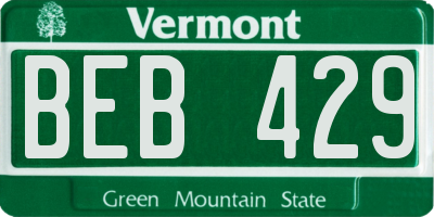VT license plate BEB429