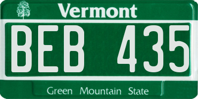 VT license plate BEB435