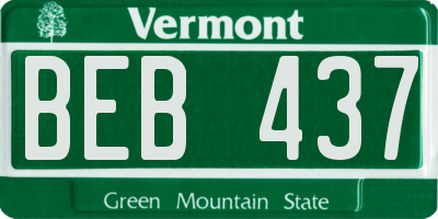 VT license plate BEB437