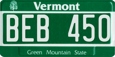 VT license plate BEB450