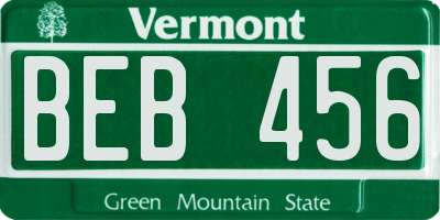 VT license plate BEB456