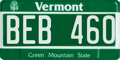 VT license plate BEB460