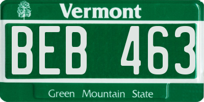 VT license plate BEB463