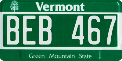 VT license plate BEB467