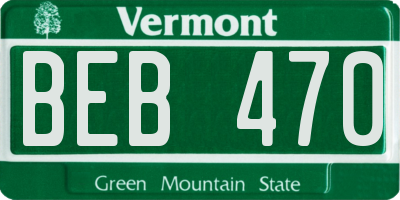 VT license plate BEB470