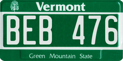 VT license plate BEB476