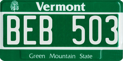 VT license plate BEB503