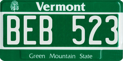 VT license plate BEB523