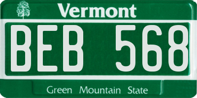 VT license plate BEB568