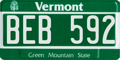 VT license plate BEB592