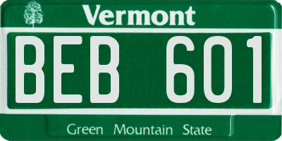 VT license plate BEB601
