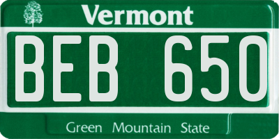 VT license plate BEB650