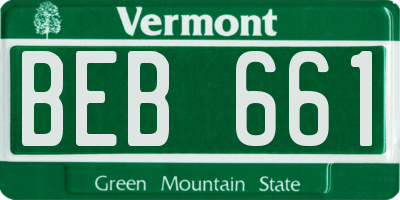 VT license plate BEB661