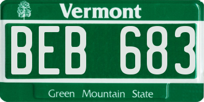 VT license plate BEB683