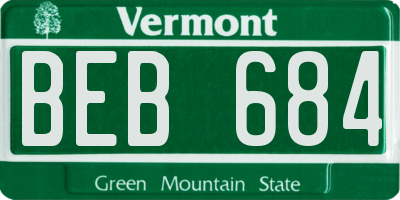 VT license plate BEB684