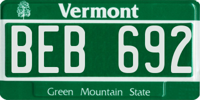 VT license plate BEB692