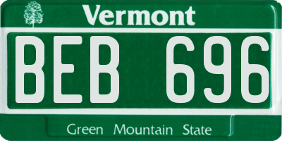 VT license plate BEB696
