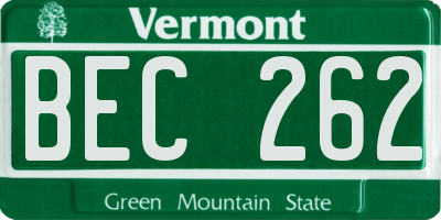 VT license plate BEC262