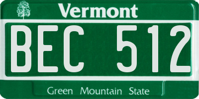 VT license plate BEC512