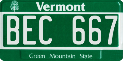 VT license plate BEC667