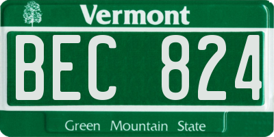 VT license plate BEC824