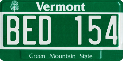 VT license plate BED154