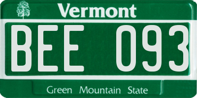 VT license plate BEE093