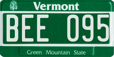 VT license plate BEE095