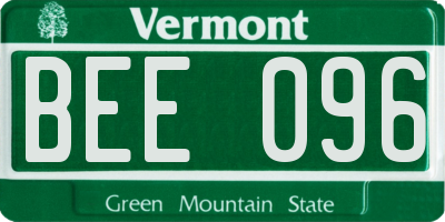 VT license plate BEE096