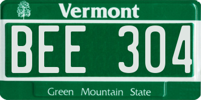 VT license plate BEE304
