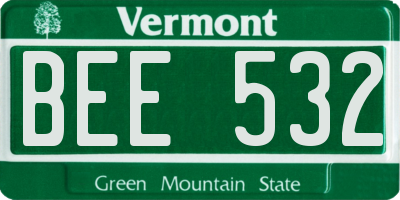 VT license plate BEE532
