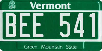 VT license plate BEE541