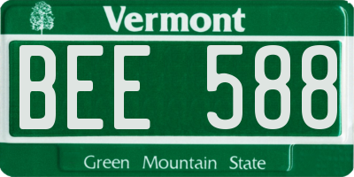 VT license plate BEE588